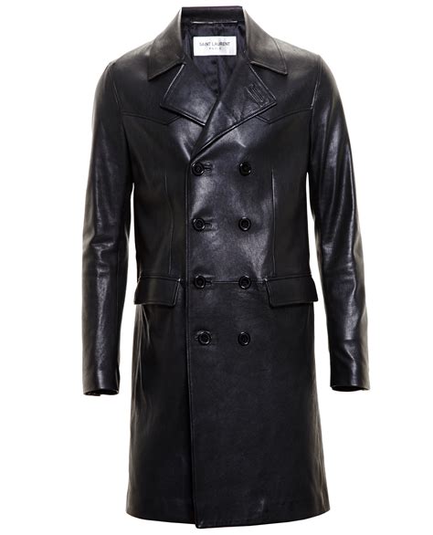 yves saint laurent leather jacket mens|saint laurent leather trench coat.